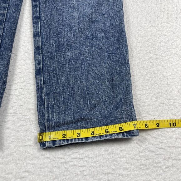 Abercrombie & Fitch Jeans Womens 29/8 Blue Denim Ultra High Rise Straight Belted - Picture 8 of 13